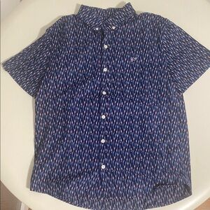 Vineyard Vines Blue Casual Button Down Shirt with Polka Dot Pattern Xl 18 used